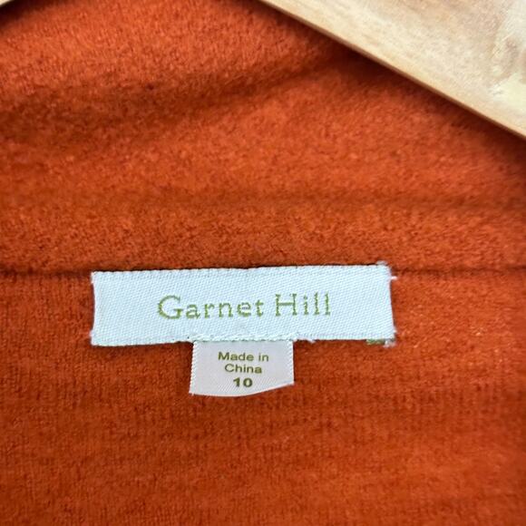GARNET HILL Asymmetrical Boiled-Wool Coat Pumpkin Orange Sz 10 - Picture 4 of 6